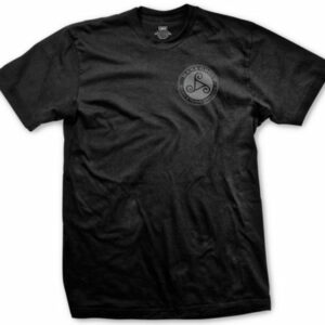 Black t-shirt with mana group logo on front pocket