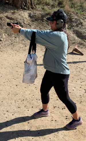 woman training with a firearm at a ccw course